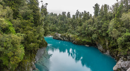 Fototapeta na wymiar Blue water and rocks of the Hokitika Gorge Scenic Reserve, South Island New Zealand