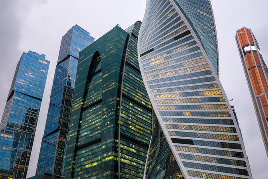 Moscow, Russia - November, 10, 2018: Skyscrapers of Moscow city