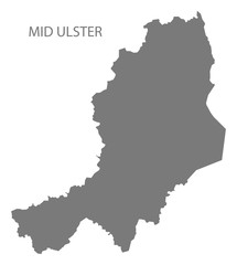 Obraz premium Mid Ulster map grey