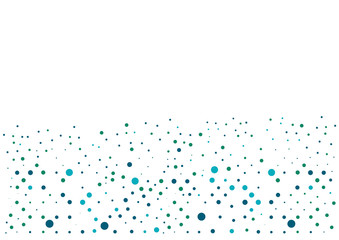 Vector blue round confetti isolated on white background. Colorful mosaic banner. Birthday card. Template for birthday, wedding, holiday, party, label, card, poster, cover, leaflet, textile design.