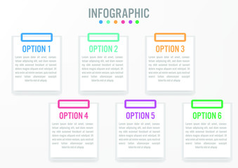 Business infographic labels template with 6 options.Creative concept for infographic.