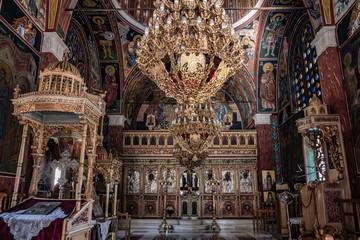 Obraz premium Orthodox Church in Greece view from inside