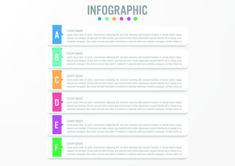 Business infographic labels template with 6 options.Creative concept for infographic.