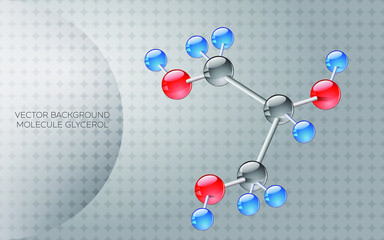 glycerine molecule on a gray background