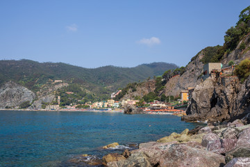View of Monterosso al Mare beach and coastline