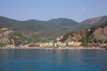 View of Monterosso al Mare beach and coastline