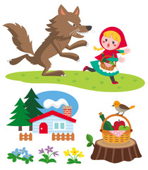 あかずきんとオオカミ　アイコン　セット1