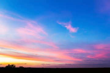 colorful sky with clouds at sunset time