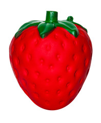 red strawberry isolated on white background