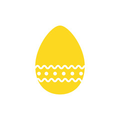 Easter egg with patterns. Isolated on a white
