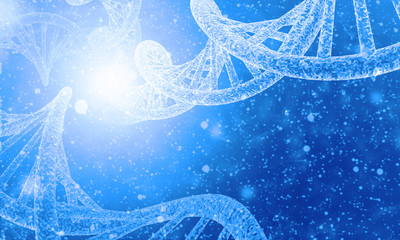 DNA structure in colour background