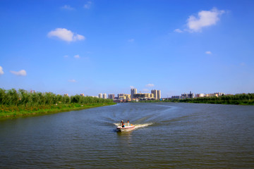 Fototapeta na wymiar Urban landscape in the North River Park, China