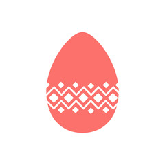 Easter egg with patterns. Isolated on a white