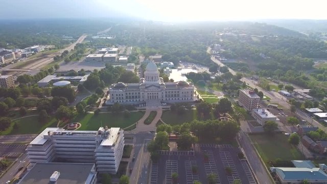Little Rock Arkansas Capitol State Building Aerial 5.mov