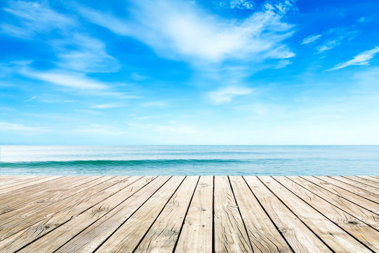 Wooden pier with sea