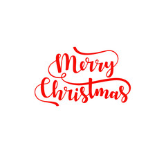 Fototapeta na wymiar Christmas greeting card. Merry Christmas lettering, vector illustration 