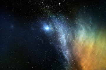 Night sky with stars and nebula