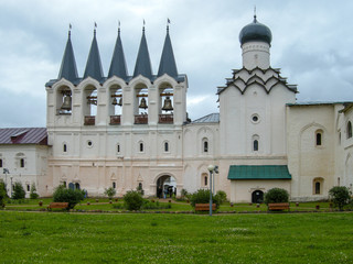 Leningrad region. The Town Of Tikhvin. The bell tower and the intercession Church of the Tikhvin assumption monastery