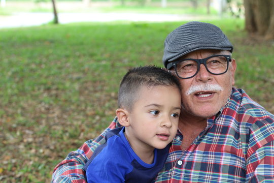 Tender image of grandparent with grandson 