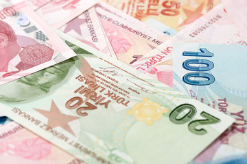 Obraz premium Abstract Turkish Money Background 