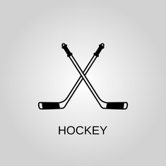 Hockey icon. Hockey symbol. Flat design. Stock - Vector illustration.