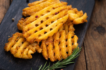 circle french fire on wood

