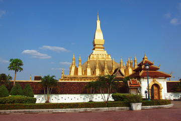 Pha That Luang temple in Vientiane , Laos