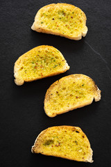 garlic bread with cream cheese and butter for breakfast

