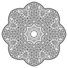 Monochrome Beautiful Decorative Ornate Mandala