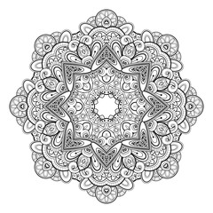 Monochrome Beautiful Decorative Ornate Mandala