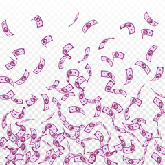 European Union Euro notes falling. Sparse EUR bill