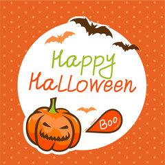 Vector Cute Happy Halloween design template. Halloween Background.