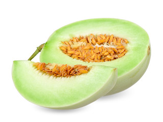 Honeydew melon isolated on white with clipping path