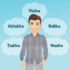 illustration of five senses