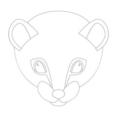  cartoon weasel face  vector illustration  lining draw