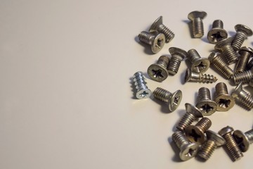 bolts on white background