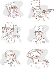 vector illustration of a Occupation Man Characters Happy Smiling