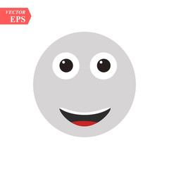 Funny smiley simple icon on white background. Monochrome illustration.