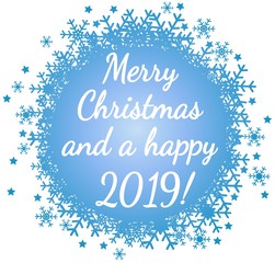 Obraz na płótnie Canvas Merry Christmas and a happy 2019 