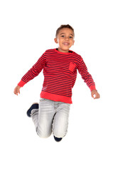 Happy latin child jumping