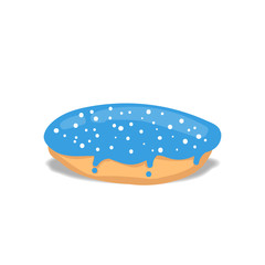 Blue mint flavor with white sugar topping donut or doughnut vector illustration