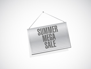 summer mega sales Hanging banner sign concept