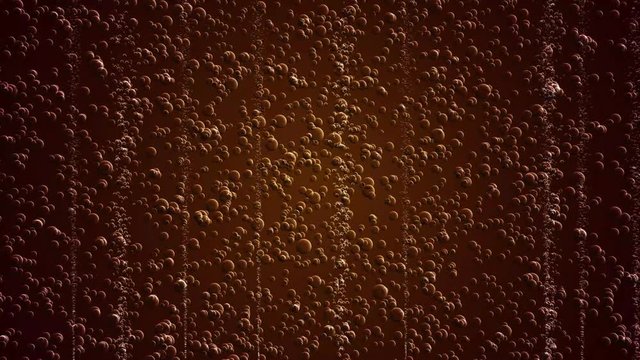 Animation of bubbles in cola drink. Looping animation.