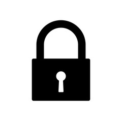 Padlock line icon. Closed lock representing security, restricted access, privacy. Vector Illustration