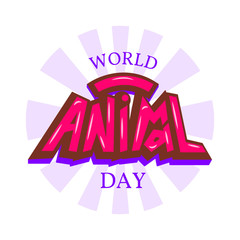 7488494 World animal day typography lettering poster.