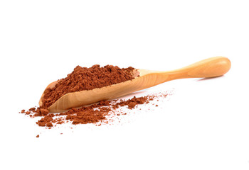 cocoa powder isolated on a white background