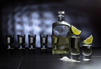 Obraz na płótnie Canvas Tequila and lime slices.