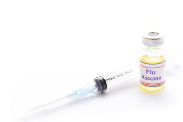 Bottle of Flu vaccine for injection, protective vaccine for influenza virus
