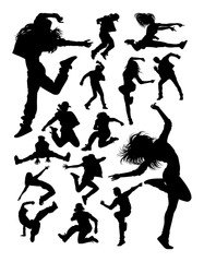 Attractive modern dancer silhouettes. Good use for symbol, logo, web icon, mascot, sign, or any design you want.