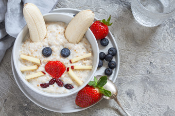 Easter Bunny rabbit porridge breakfast